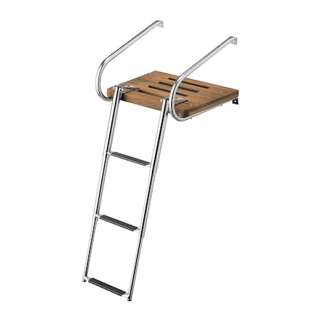 Whitecap Teak Swim Platform with 3-Step Telescoping Ladder 68906